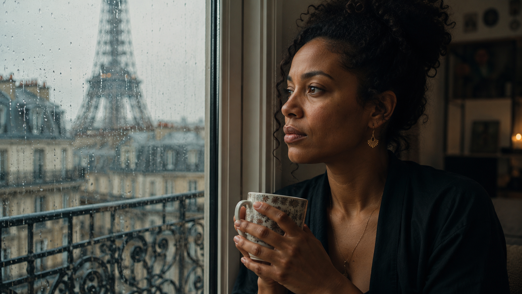 Jeune femme songeant aux conséquences de la pression familiale couple mixte.
