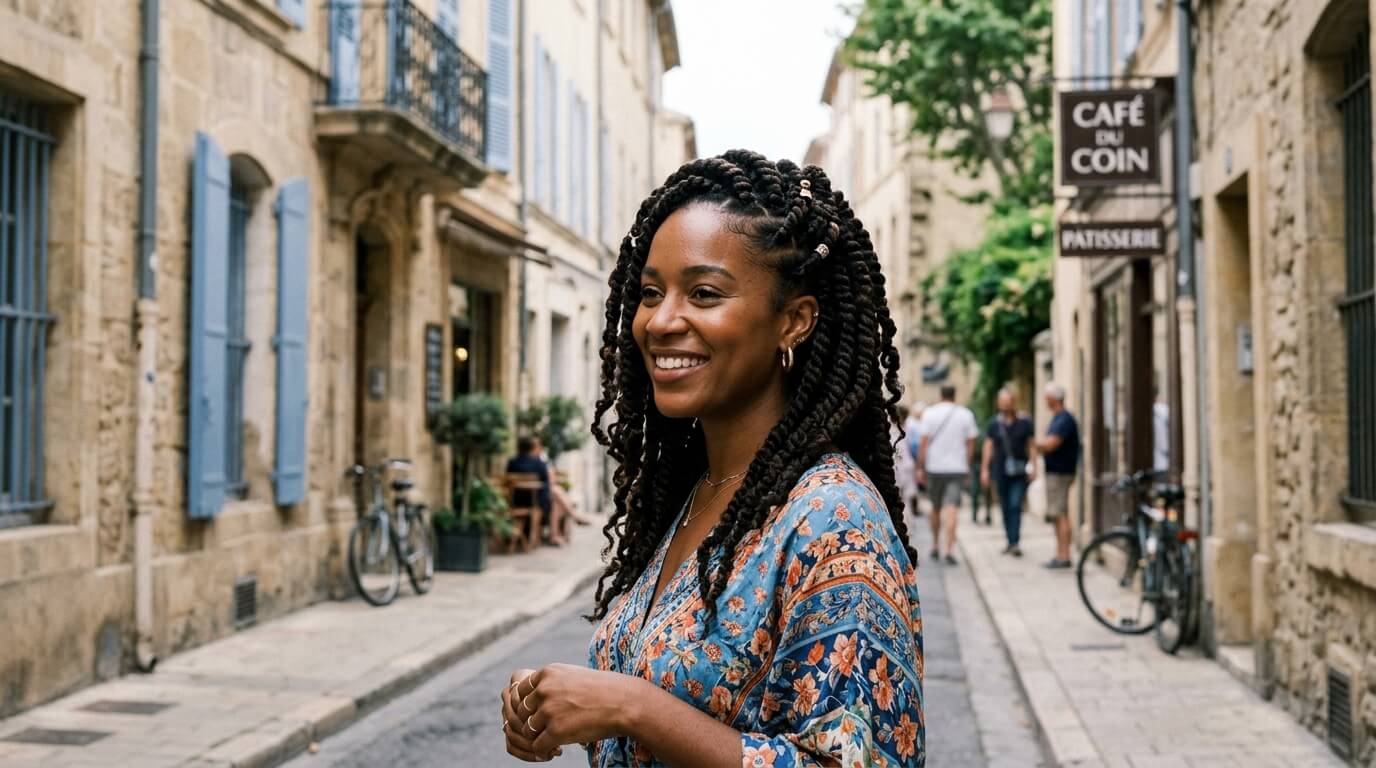 Femme antillaise photographiée avec un bon cadrage pour sa photo profil site de rencontre