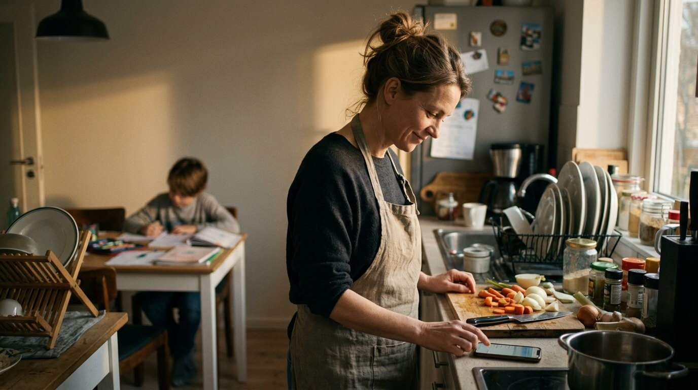 Femme organisant sa vie de famille et sa recherche de l'amour après 40 ans